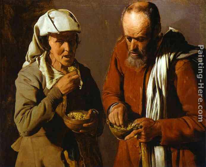 The Porridge Eaters painting - Georges de La Tour The Porridge Eaters art painting